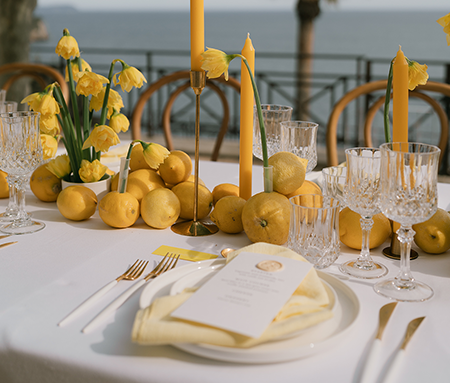 Papeterie de mariage - Table avec menu et décoration